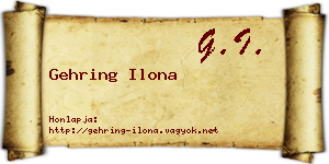 Gehring Ilona névjegykártya